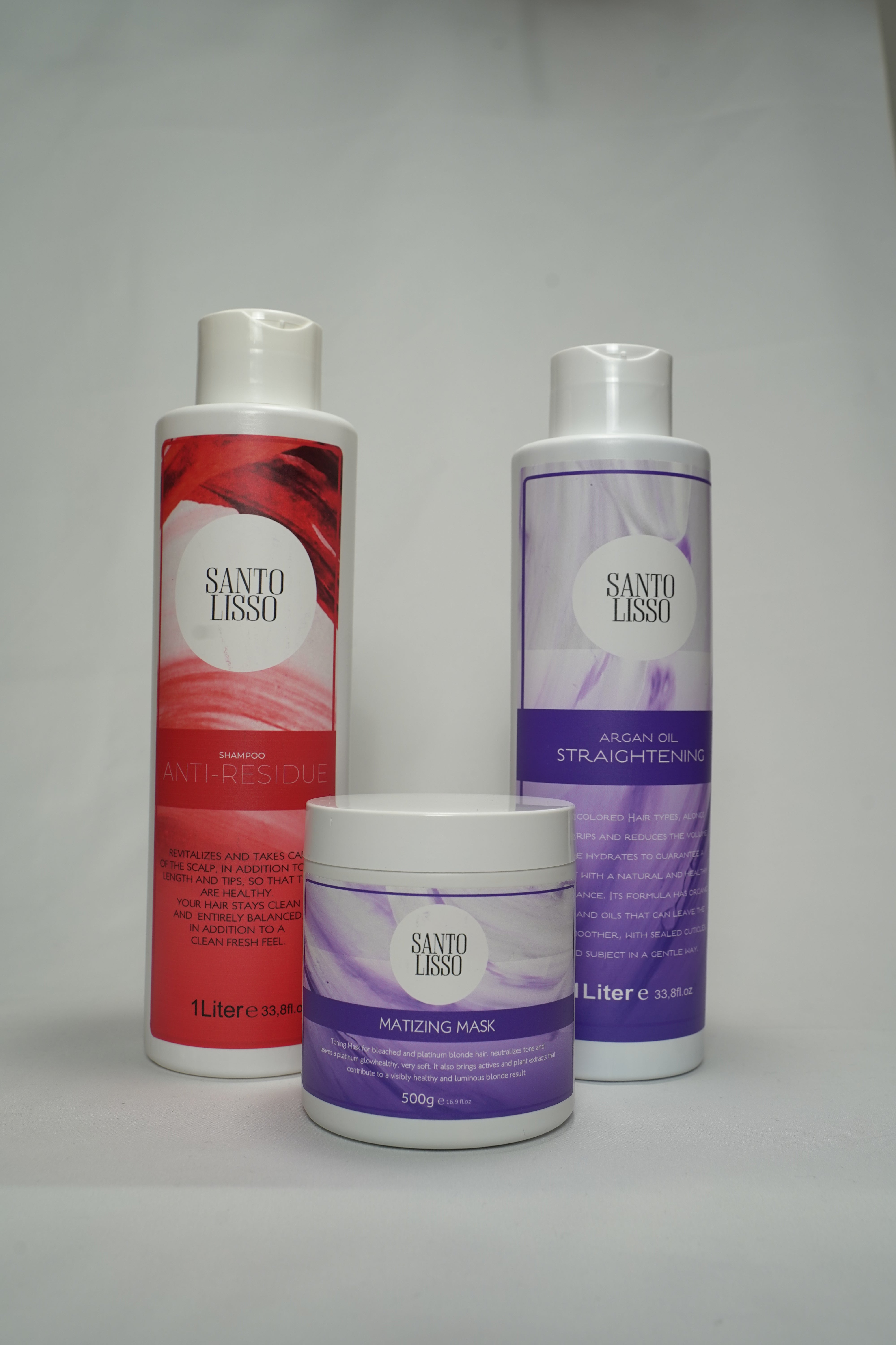 Kit Litro de Alisado de Argán + Shampoo Antiresiduos + Mascarilla Matizante